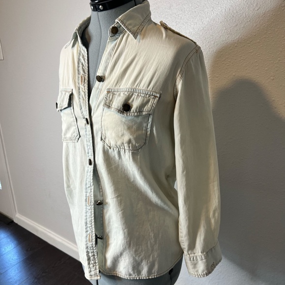 Current/Elliot Distressed Stone Washed “The Perfect Shirt” - Picture 2 of 6